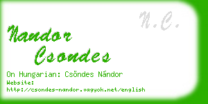 nandor csondes business card