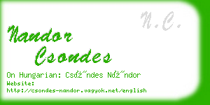nandor csondes business card
